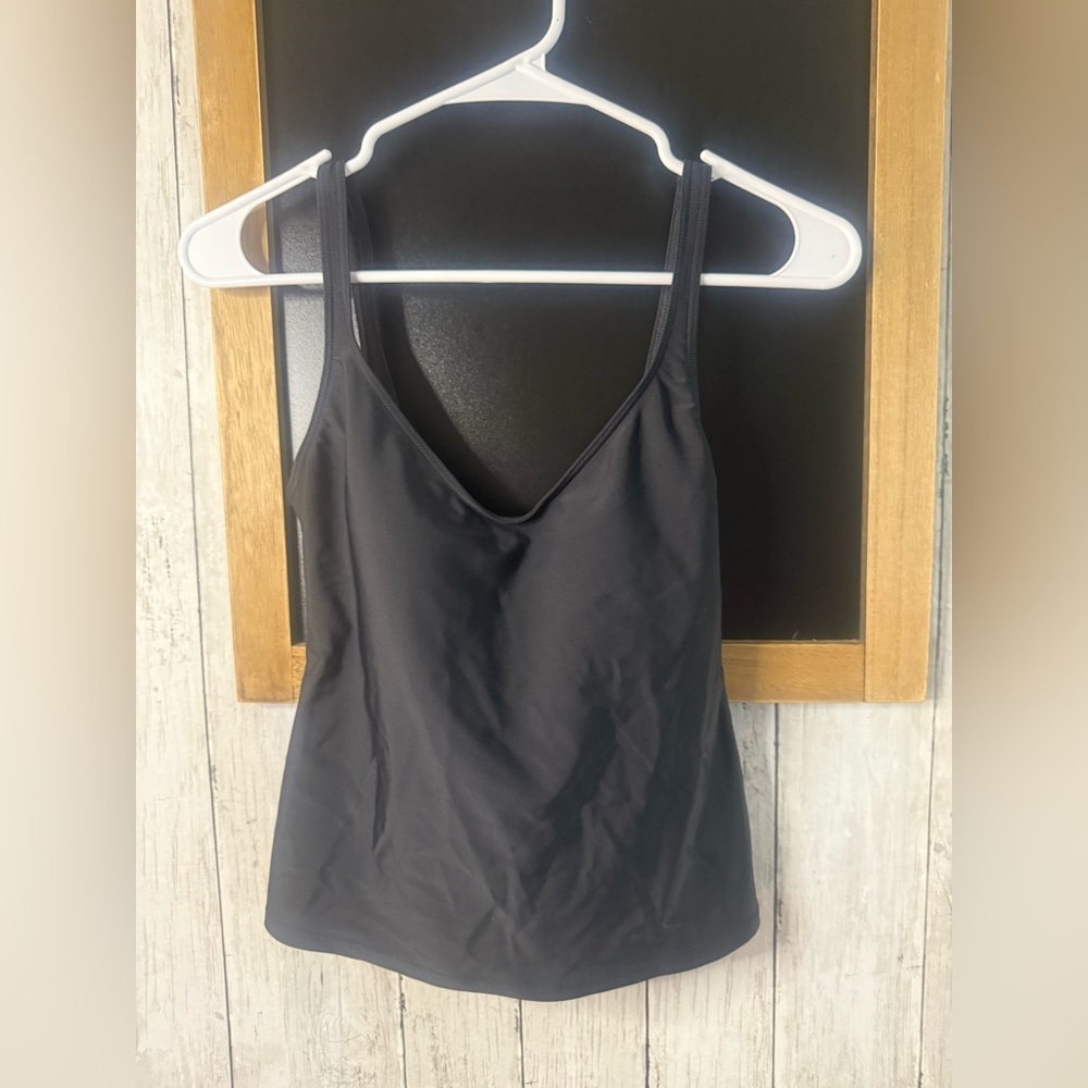 La Blanca NWT Black Swim Top Size 10 Tank Built In Bra Mfg. $50 393